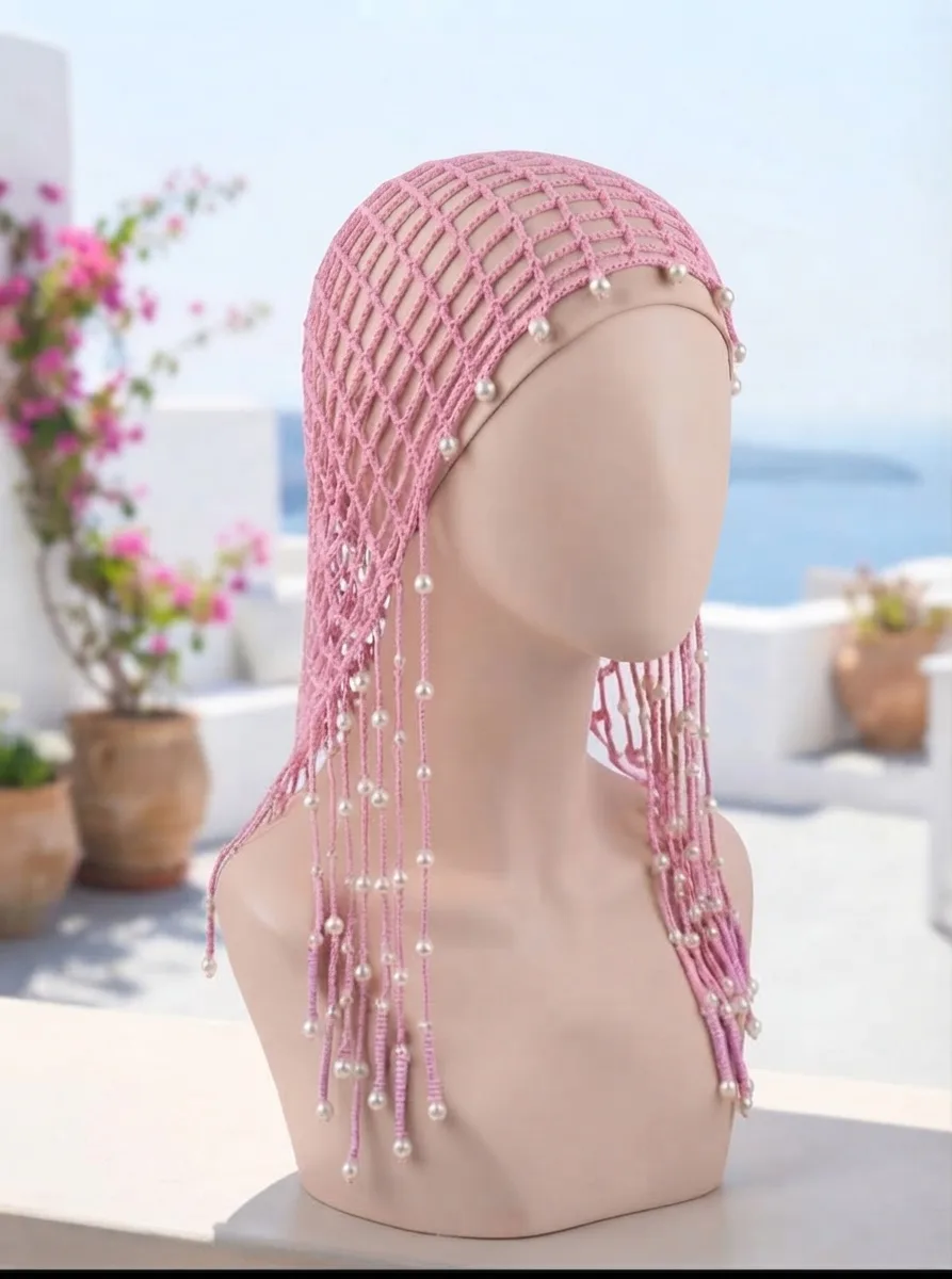 Pearl Cascade Crochet Bandana